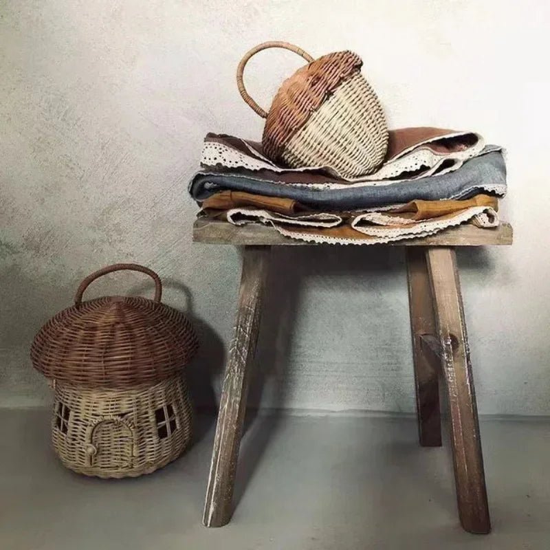 Load image into Gallery viewer, Handmade Rattan Baskets for Kids – Playtime Storage, Travel Accessories &amp; Decor | Handmade Rattan Baskets for Kids – Playtime Storage, Travel Accessories &amp; Decor | Domvora Home &amp; Deco
