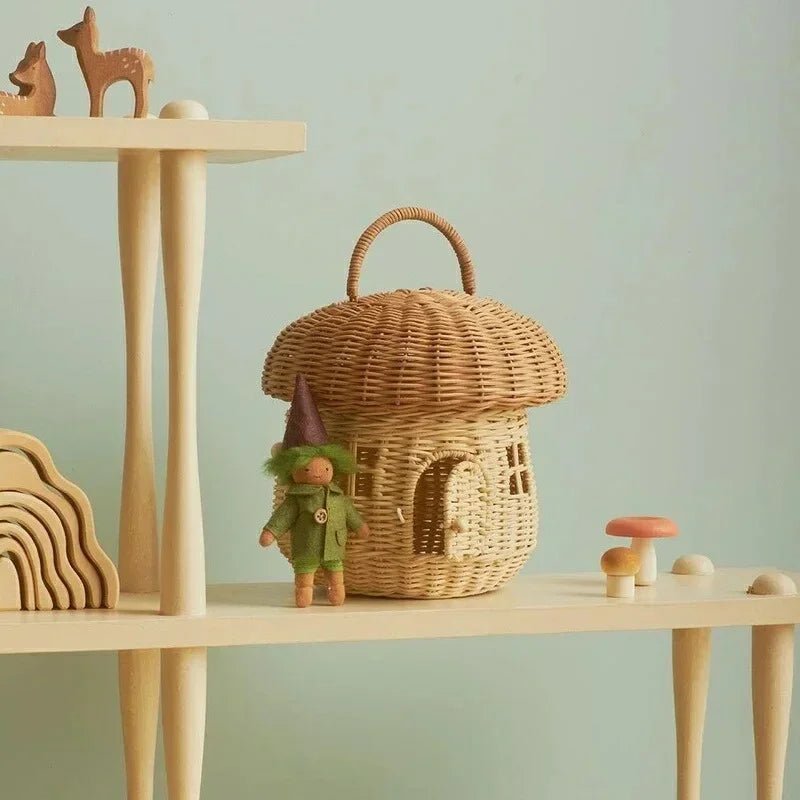 Load image into Gallery viewer, Handmade Rattan Baskets for Kids – Playtime Storage, Travel Accessories &amp; Decor | Handmade Rattan Baskets for Kids – Playtime Storage, Travel Accessories &amp; Decor | Domvora Home &amp; Deco
