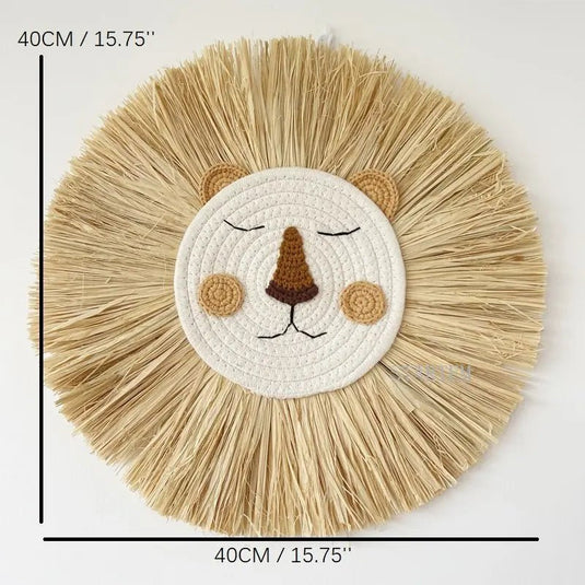 Nordic Lion Wall Decor – Handmade Woven Animal Head for Baby Room | Nordic Lion Wall Decor – Handmade Woven Animal Head for Baby Room | Domvora Home & Deco