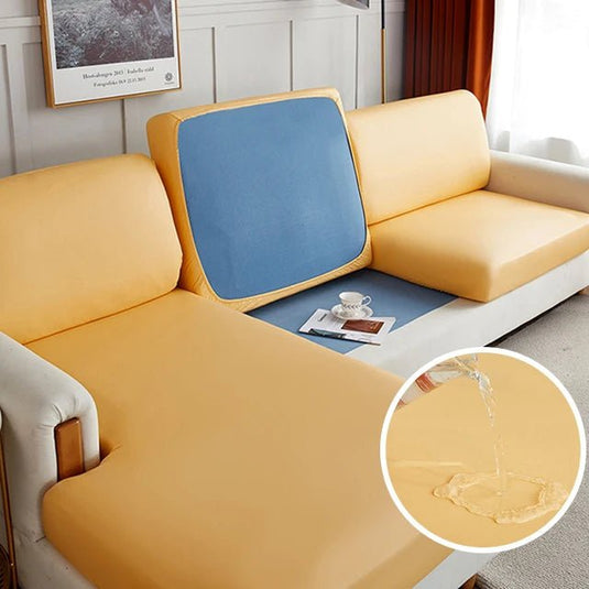 Waterproof PU Leather Sofa Cushion Cover – Stretch Slipcover for Armchairs, L - Shaped & Standard Sofas - Domvora Home & Deco
