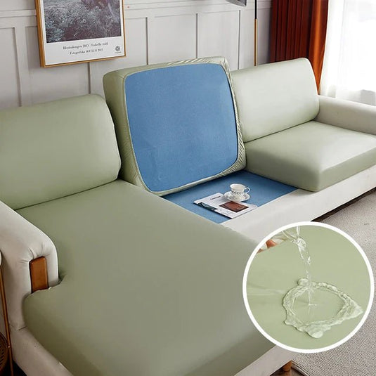 Waterproof PU Leather Sofa Cushion Cover – Stretch Slipcover for Armchairs, L - Shaped & Standard Sofas - Domvora Home & Deco
