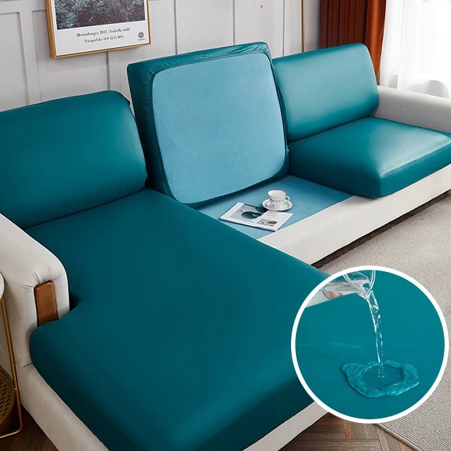 Load image into Gallery viewer, Waterproof PU Leather Sofa Cushion Cover – Stretch Slipcover for Armchairs, L - Shaped &amp; Standard Sofas - Domvora Home &amp; Deco
