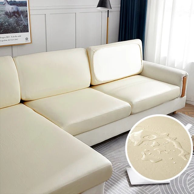 Load image into Gallery viewer, Waterproof PU Leather Sofa Cushion Cover – Stretch Slipcover for Armchairs, L - Shaped &amp; Standard Sofas - Domvora Home &amp; Deco
