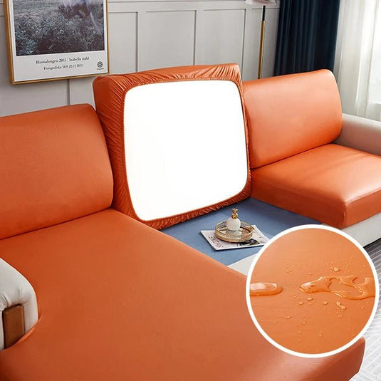 Waterproof PU Leather Sofa Cushion Cover – Stretch Slipcover for Armchairs, L - Shaped & Standard Sofas - Domvora Home & Deco